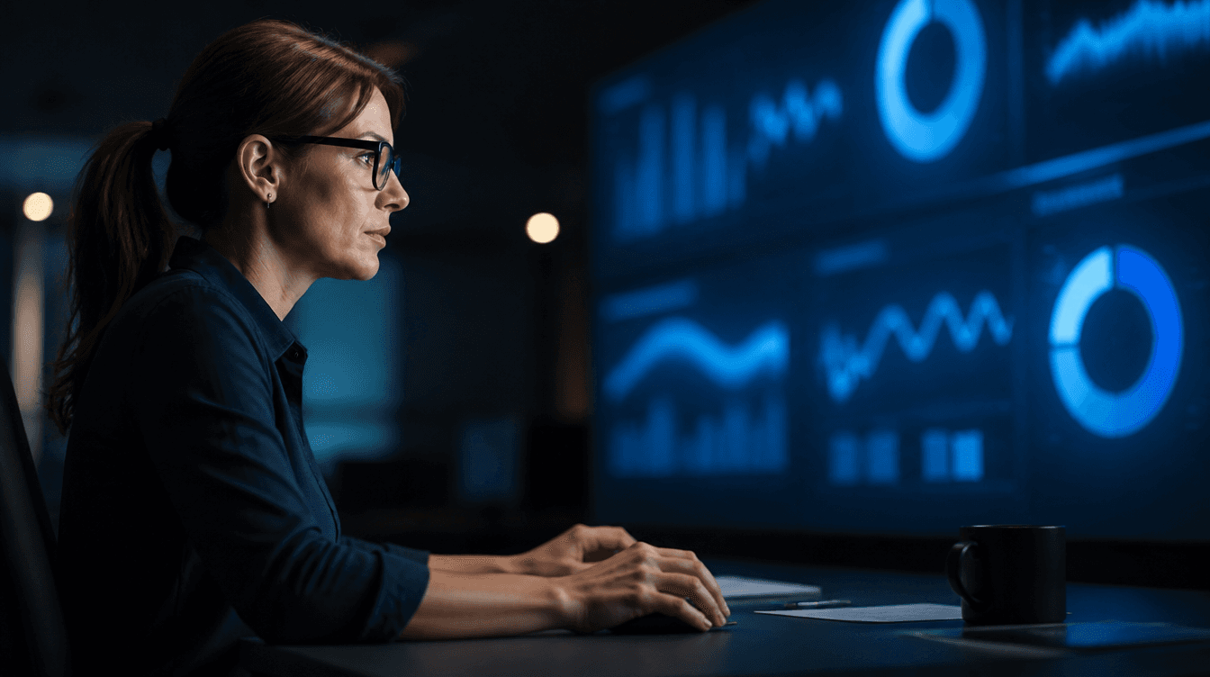 Strategin analysiert Sichtbarkeitsdaten in einem digitalen Arbeitsraum